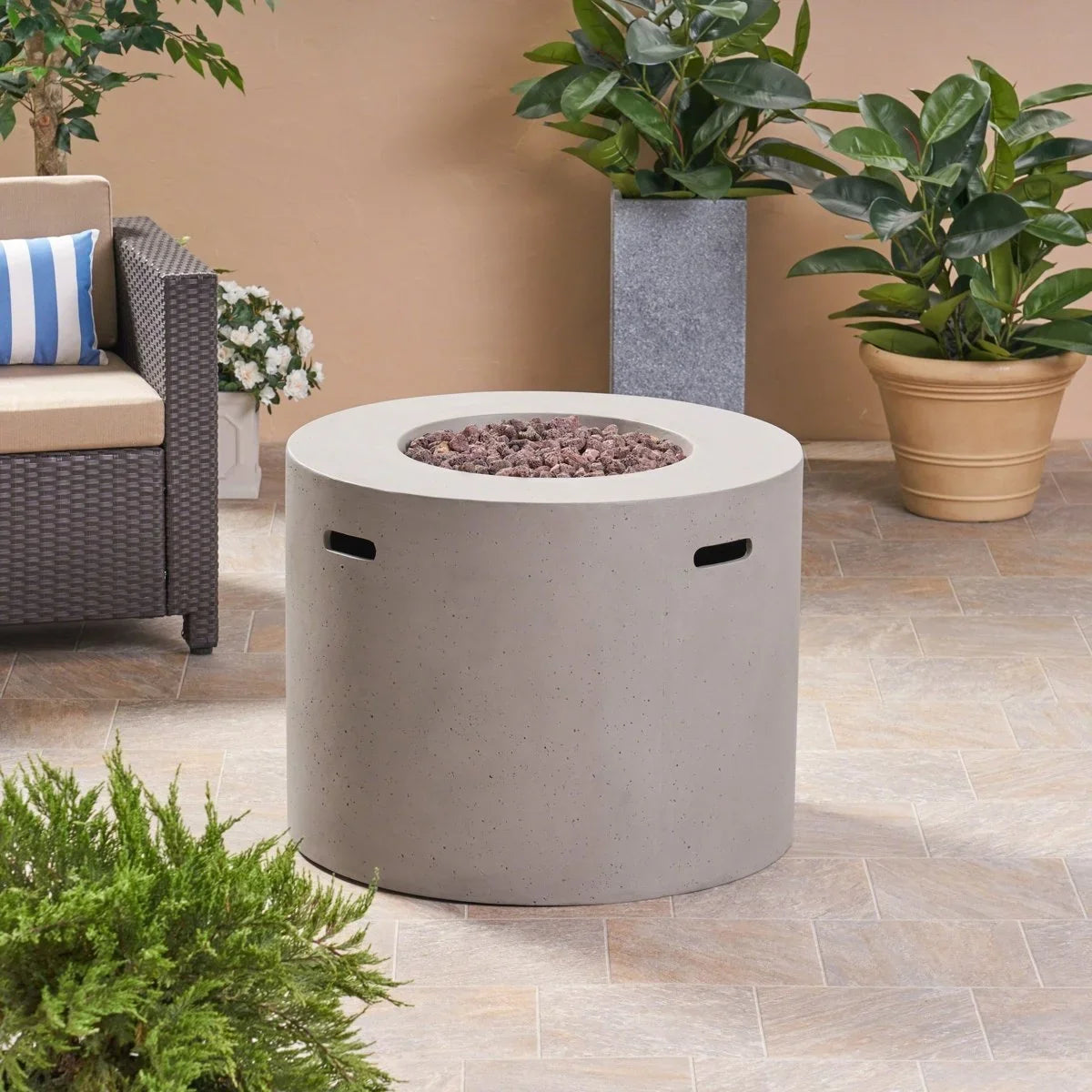 Latitude Run Caelan Outdoor Propanes Gas Fire Pit Tables