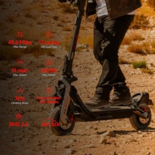 Segway SuperScooter GT3, 31 MPH w/ 45-Mile Long Range, 2400W Peak Motor, Dual Hydraulic Suspension, Self-Sealing Tires, Flash Charging Electrics Scooters for Adults, UL 2272/2271 Certified, Gen3