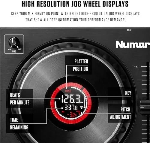 Numark Mixtrack Platinum FX Serato DJ Controllers with Jog Wheel Displays, 4 Decks, Mixers, Effects Paddles and (Audio Interface)