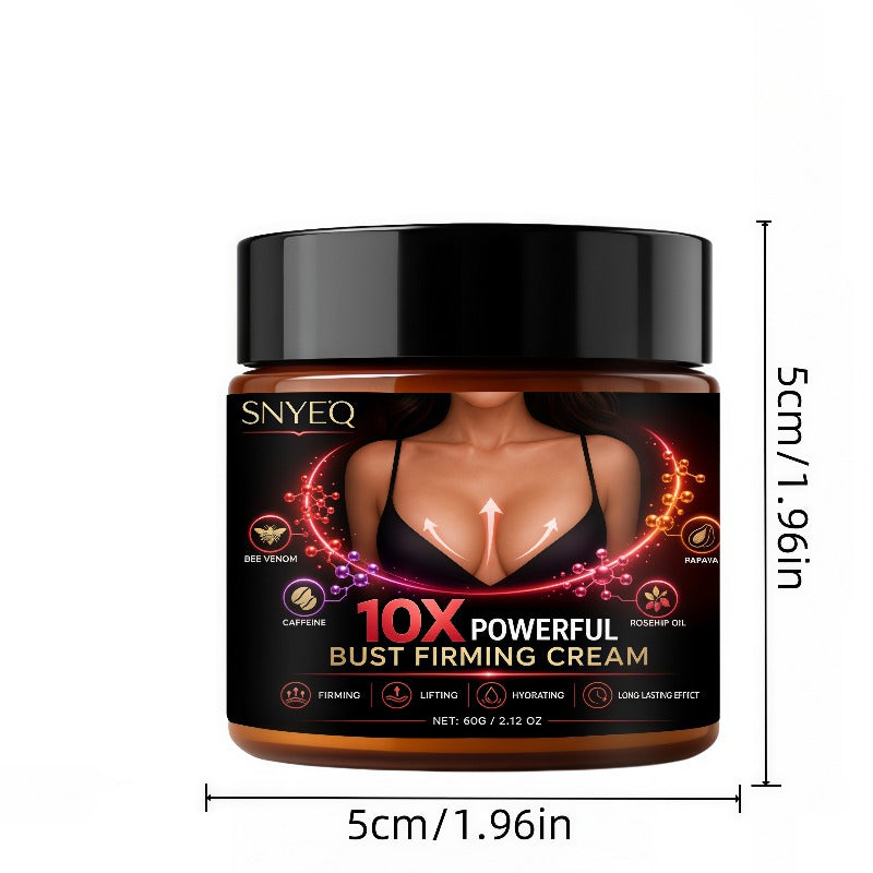 10x Powerful Bust Firming Cream, Containing Jojoba Oil, Honey, Caffeine, Shea Butter, and Vitamin E. Lifts and Tightens the Breasts, Making Them Look Younger and Full of Feminine Charm. Suitable for All Skin Types