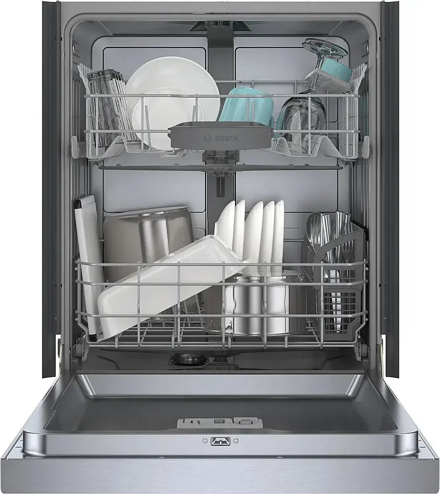 Bosch – 100 Series 24″ Front Control Smarts Built-In Hybrid Tub Dishwashers with PureDry, 50 dBA – Stainless Steel