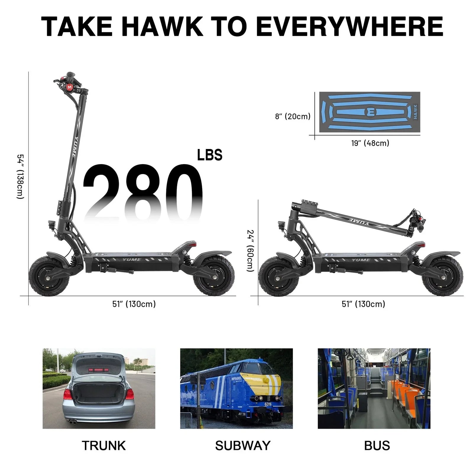M YUME SCOOTER Hawk Dual Motor Electrics Scooters for Adults 2400W 43MPH 43Miles Long Rang E-Scooters