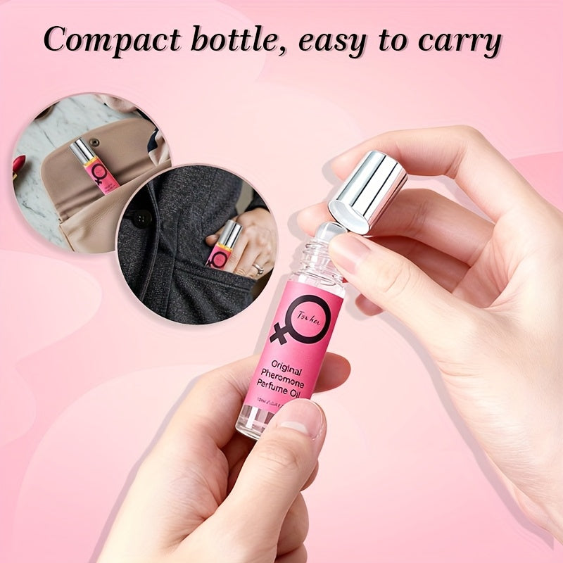 2pcs HEYXI Women's Pheromone Perfume Roll-On - Long-Lasting Suitable for Dating, Alcohol-Free Fruity Floral Perfume Oil with Pheromone, Discreet Roll-On Applicator for Daily Use, Parties & Romantic Gifts