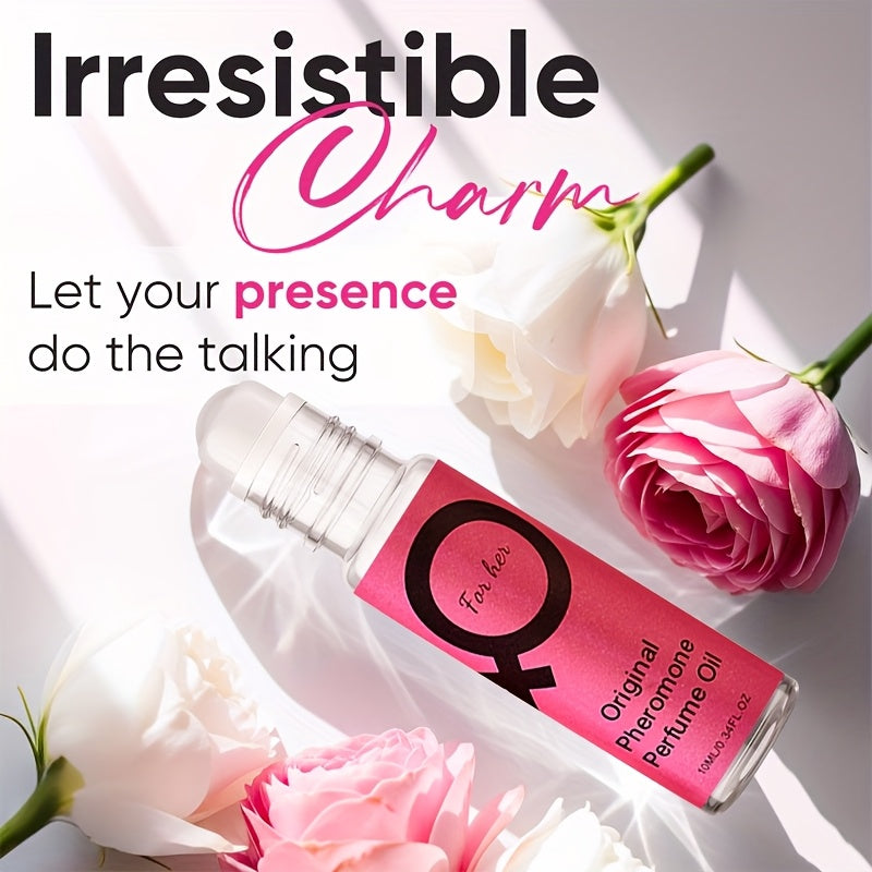 2pcs HEYXI Women's Pheromone Perfume Roll-On - Long-Lasting Suitable for Dating, Alcohol-Free Fruity Floral Perfume Oil with Pheromone, Discreet Roll-On Applicator for Daily Use, Parties & Romantic Gifts