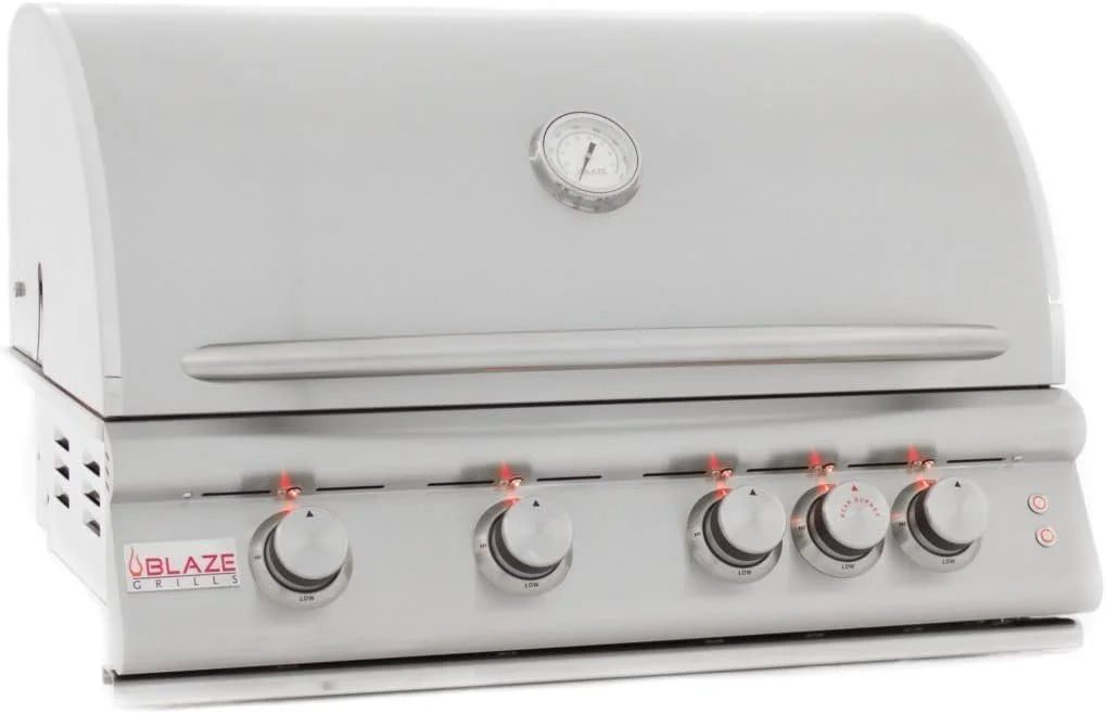 Blaze 32 Inch 4-Burner LTE Gas Grills with Rear Burner and Built-in Lighting System