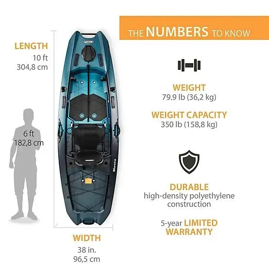 Aurora Fusion Lifetime Manta 10 ft. Sit-On-Top Angler Kayaks