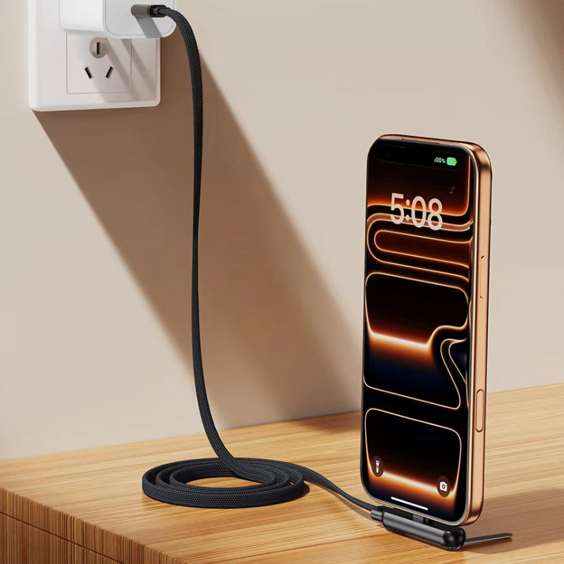 Invisible Charging Cable with Bracket, Type-C to Type-C, 240W PD Fast Charging Cable, 360-Degree Rotatable Adjustable Metal Bracket, Fully Compatible with Mobile Phone Charging Cables