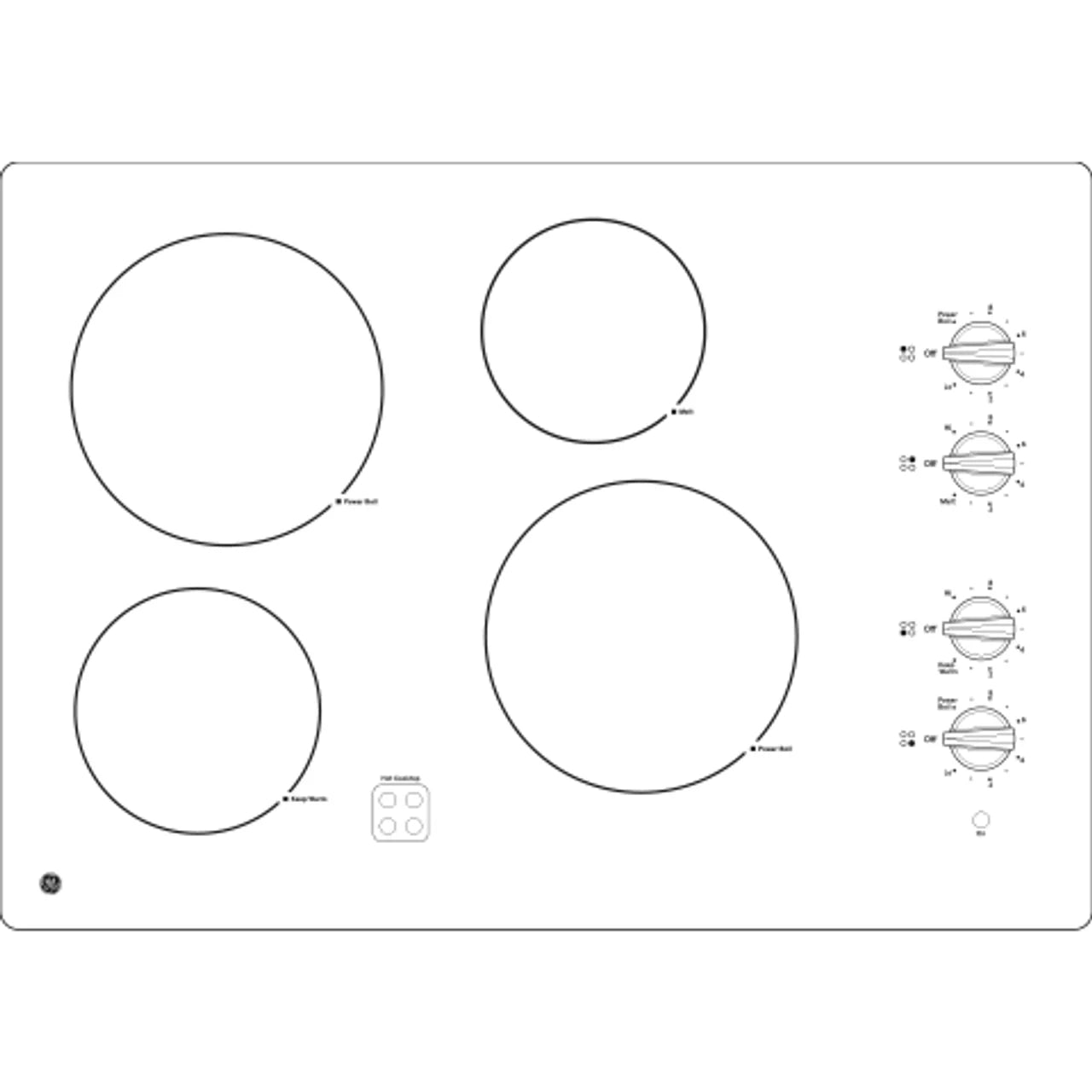 GE 30″ Built-In Knob Control Electric Cooktops JP3030DWBB
