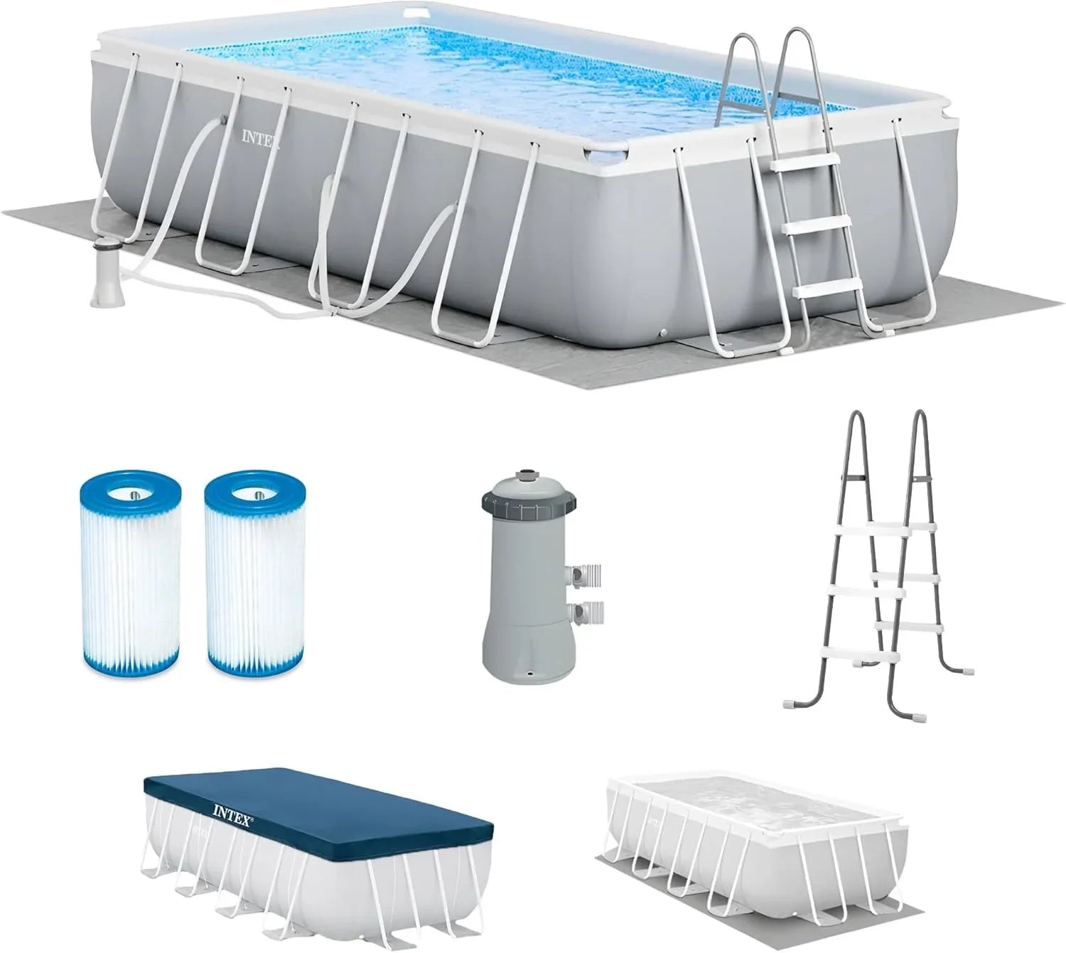 Intex Prism Frame 16′ x 8′ x 42′ Rectangular Above Ground Pool Sets