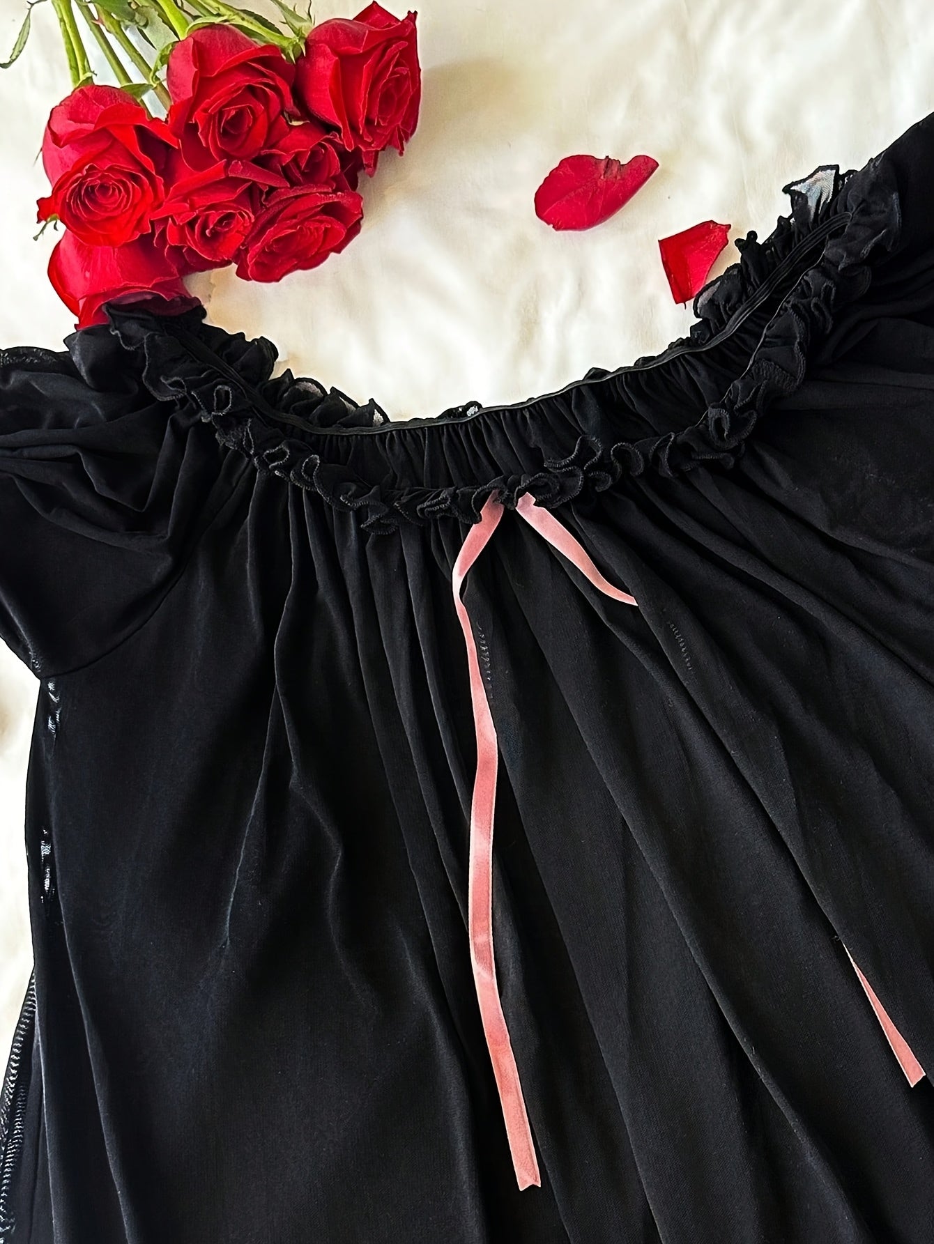 Women'S Retro Net-Sleeved Nightgown, Sexy Net-Sleeved Nightgown, Elegant Transparent Short-Sleeved Home Dress, Long Nightgown, Lace Nightgown, Sexy Nightgown