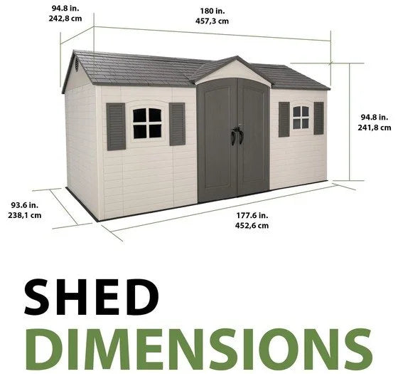 Lifetime Legacy 15×8 Plastic Storage Shed Kit w/ Floors