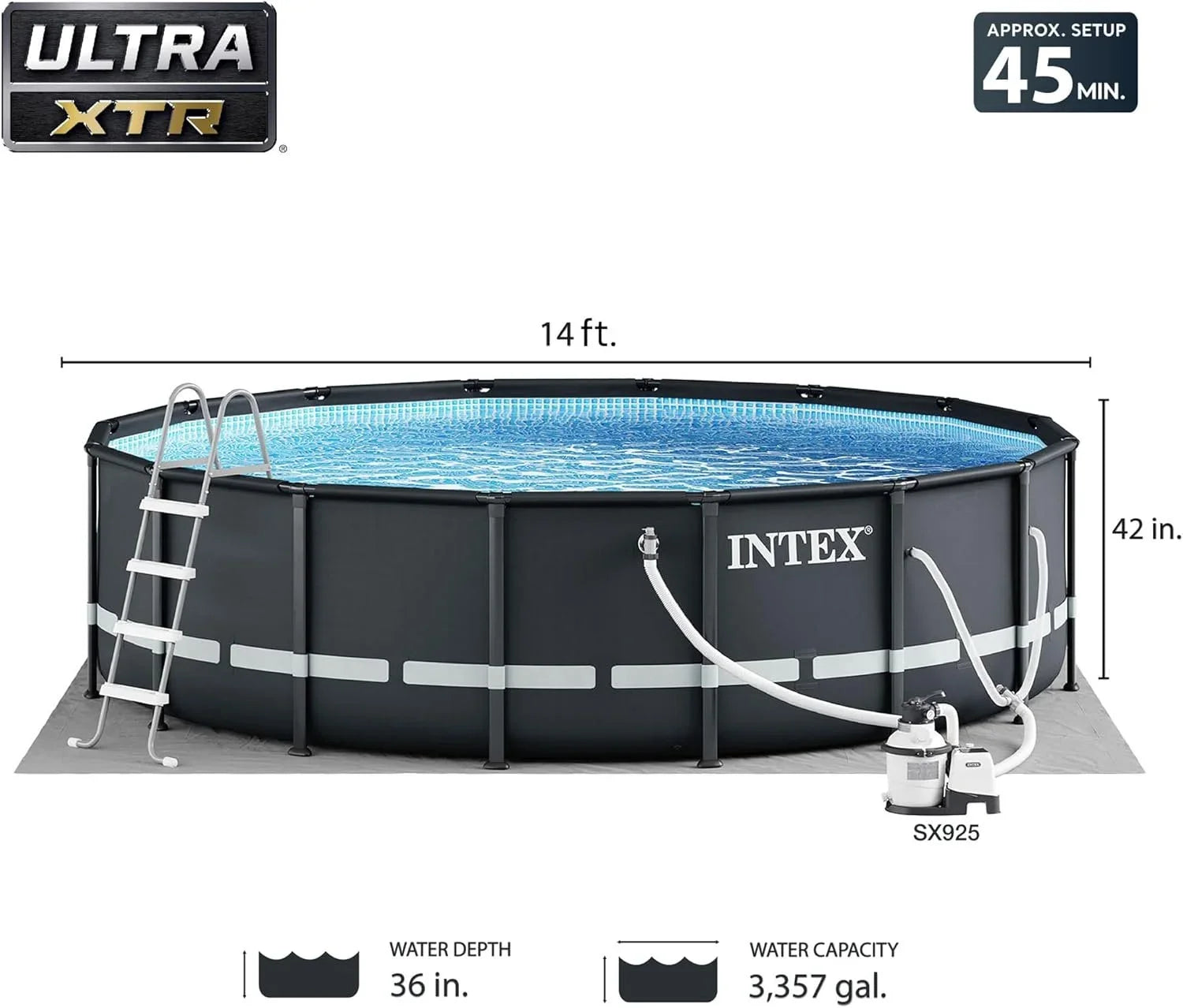 Intex Ultra XTR 14 ft. Round 42 in. Deep Soft Sided Above Ground Swimming Pools