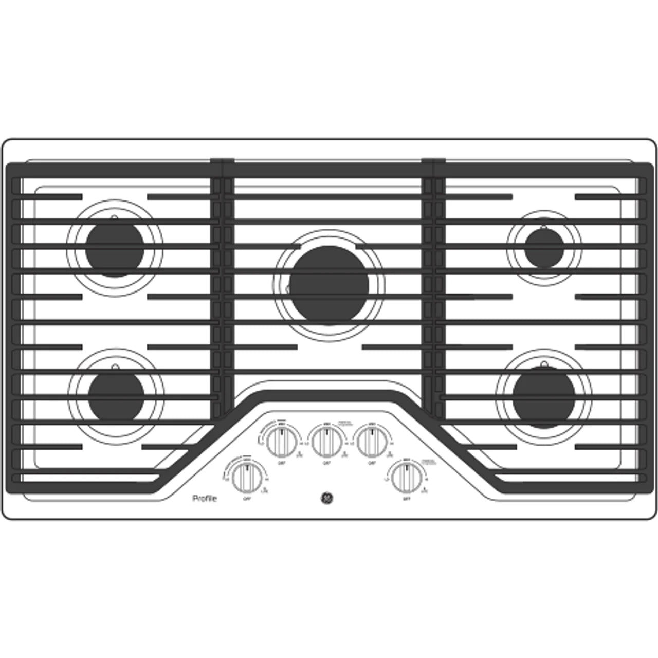 GE Profile Series 36″ Built-In Gas Cooktops PGP7036DLBB