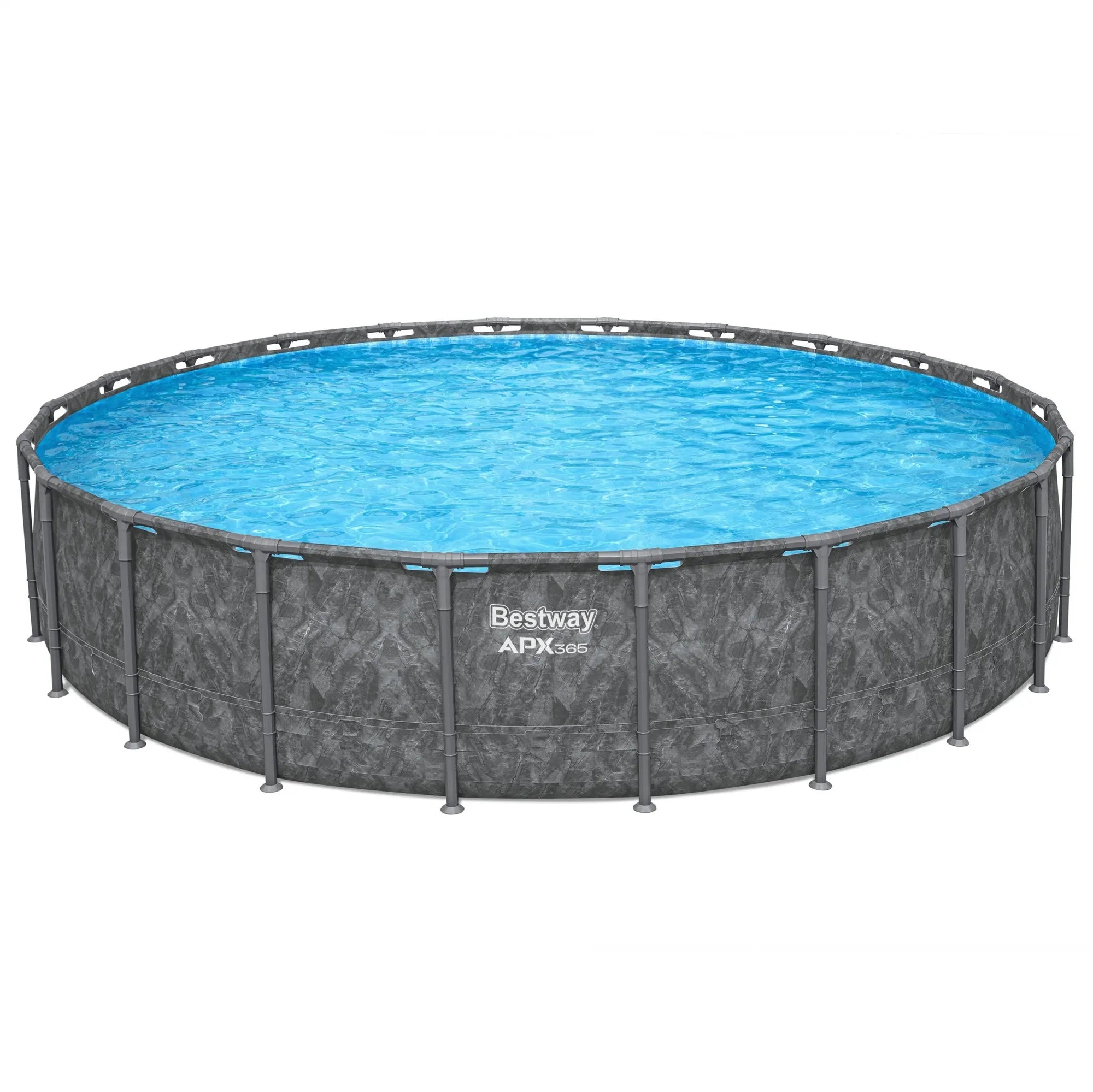 Bestway APX 365 22’x52″ Round Above Ground Swimming Pool Set with Pump and Ladders