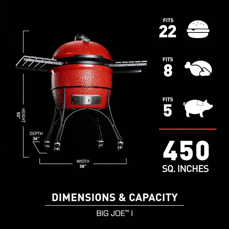 Kamado Joe Big Joe I 24 in. Blaze Red Ceramic Charcoal Grills
