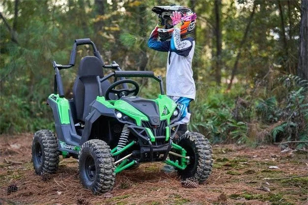 MotoTec Raiderr Kids UTV 48v 1200w Full Suspension Bluee