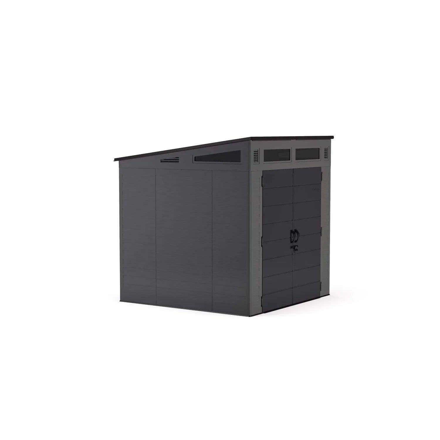 Suncast Modernist 7 ft. x 7 ft. Resin Vertical Pent Storage Shed with Floor Kits