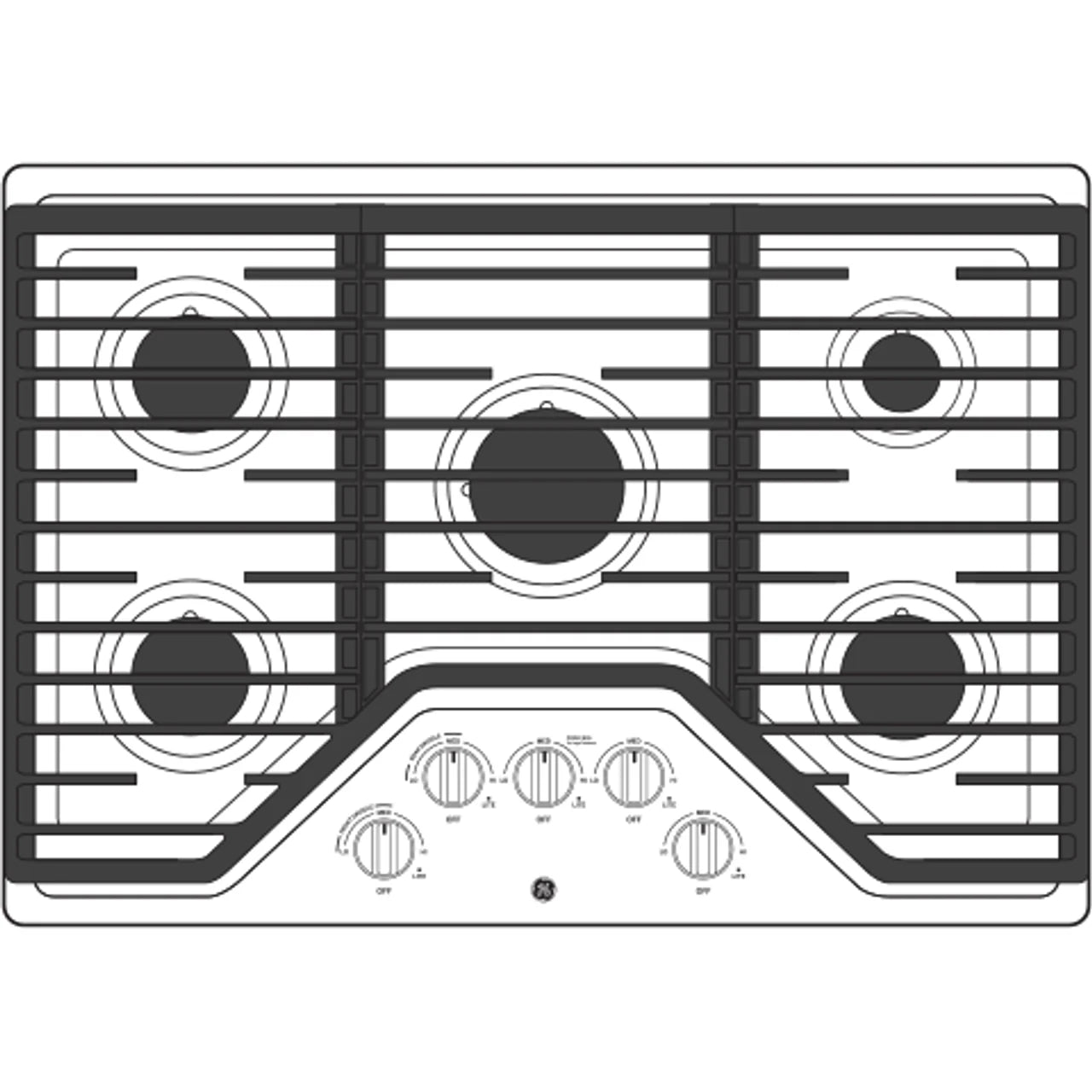 GE 30″ Built-In Gas Cooktops JGP5030DLBB
