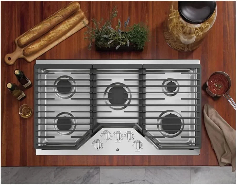 GE 36-Inch Built-in Gas Cooktops JGP5036SLSS