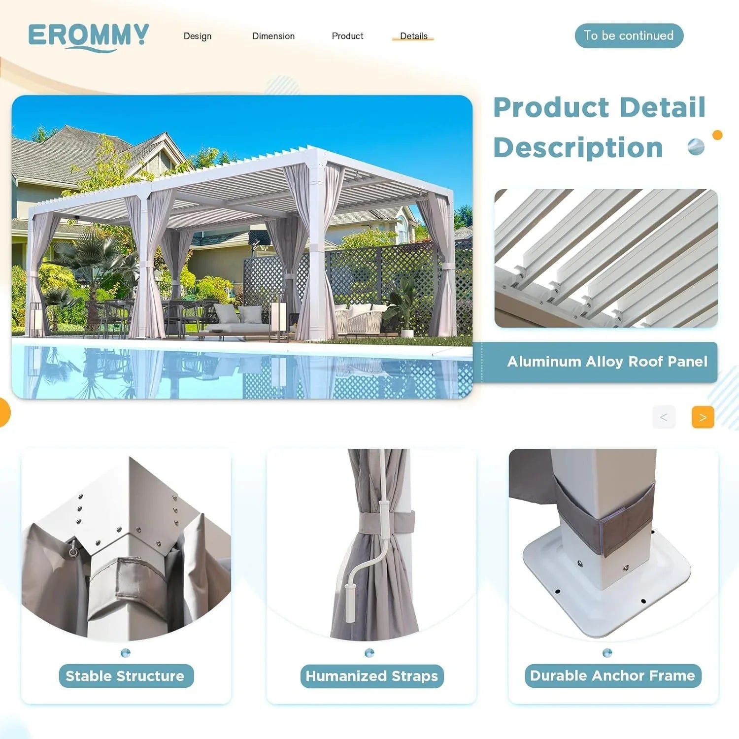 EROMMY 12’x24′ Outdoor Louvered Pergola Gazebos