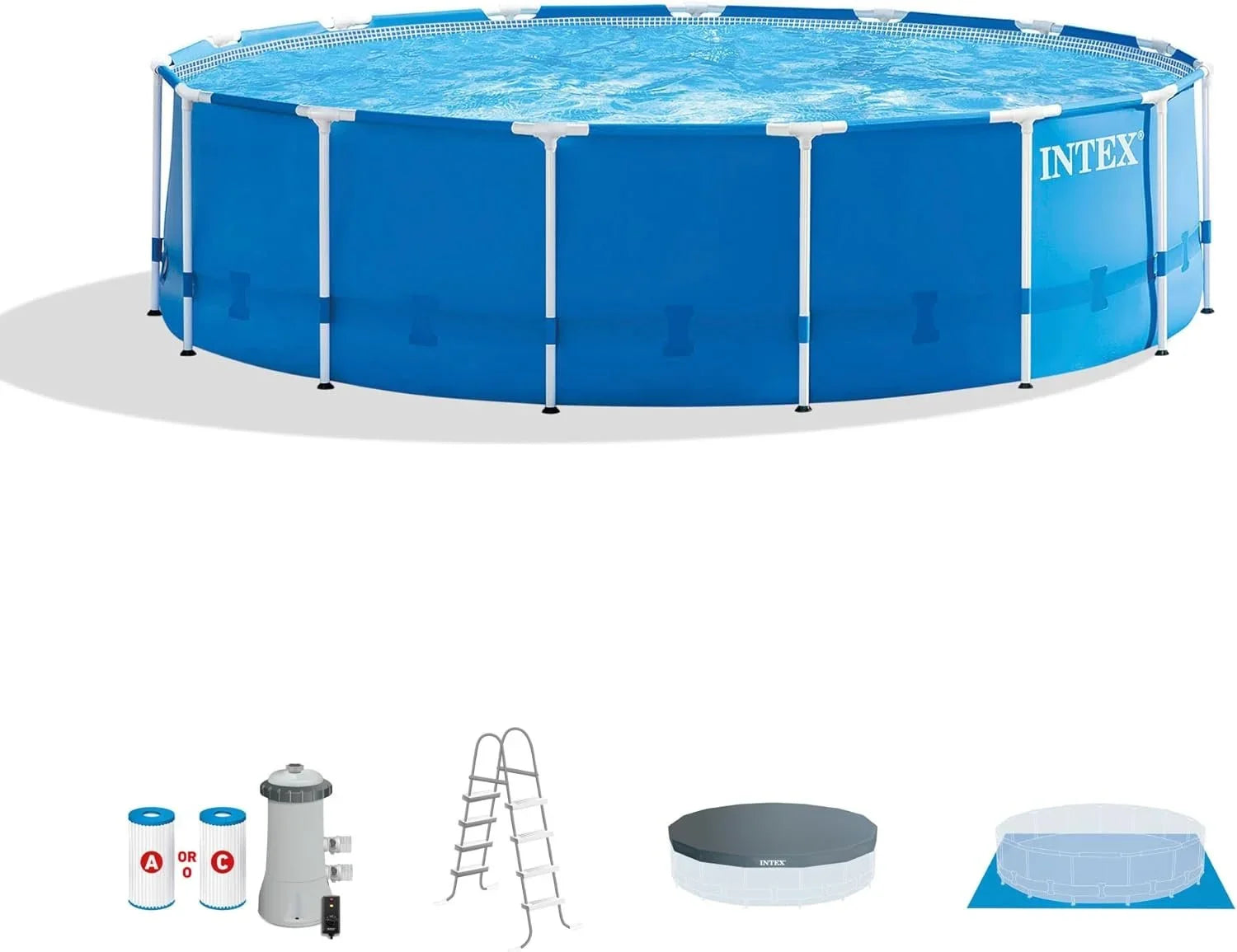 Intex 15′ x 48′ Metal Frame Above Ground Pool Sets