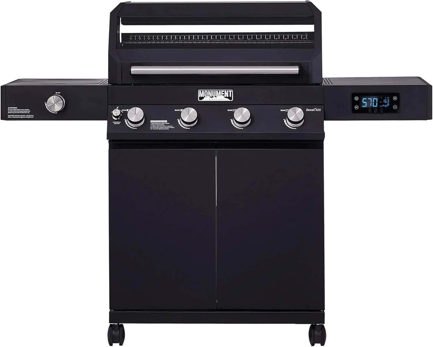 Monument Grills Denali 425 Black Smart Tech Propane Gas Grills